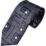 necktie with pac-man like pattern