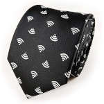 necktie with wifi radio wave signal pattern