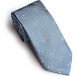 blue colored necktie with tooth pattern